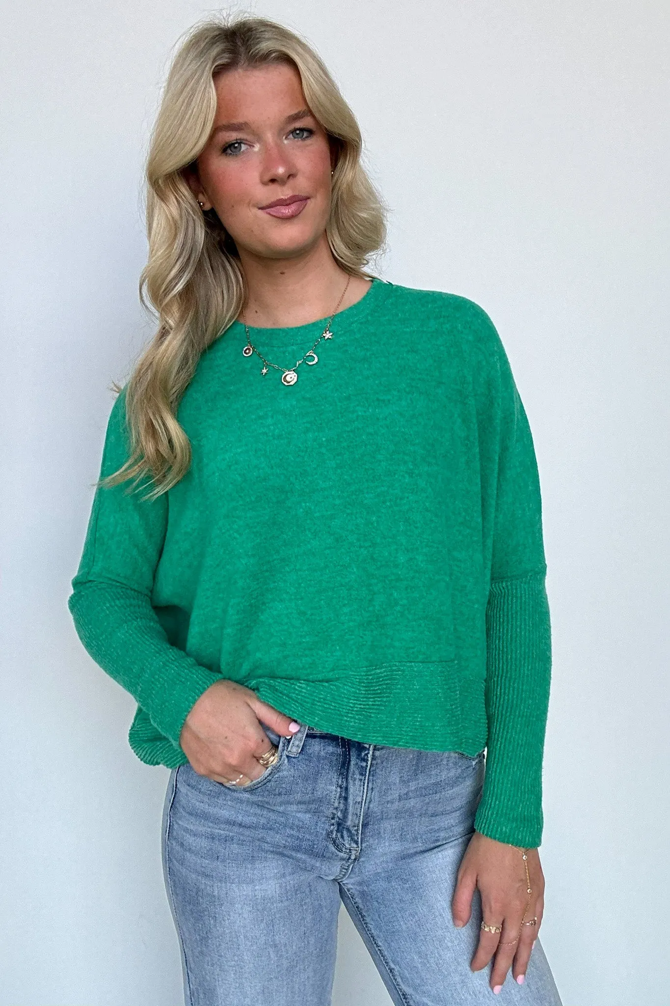 Adelaida Soft Knit Dolman Sleeve Sweater - BACK IN STOCK