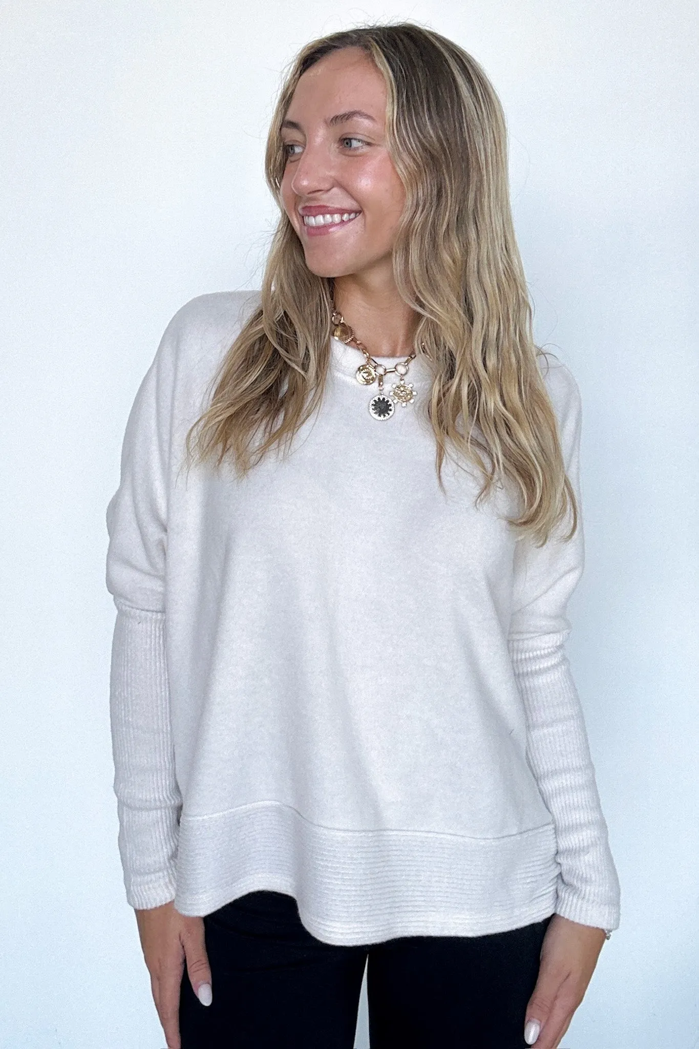 Adelaida Soft Knit Dolman Sleeve Sweater - BACK IN STOCK