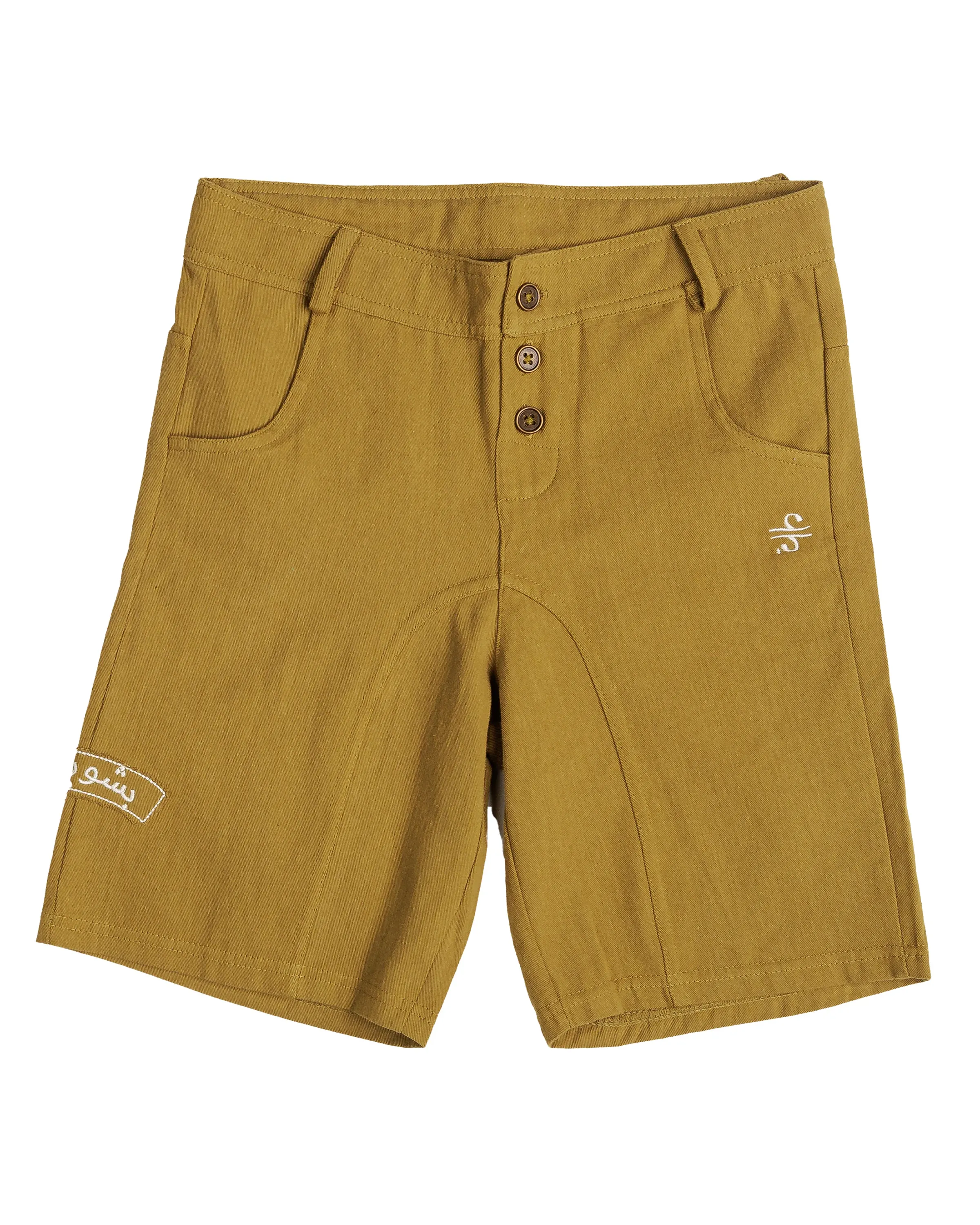 Big Boy Green Shorts with Side Embroidery