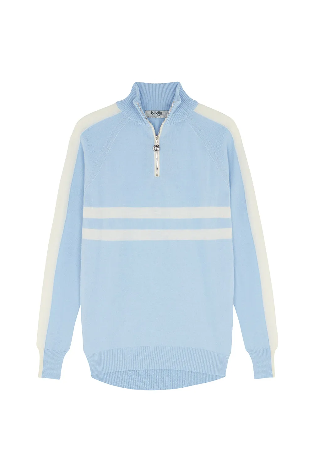 Birdie 12 zip jumper in Sky & Soft Cream