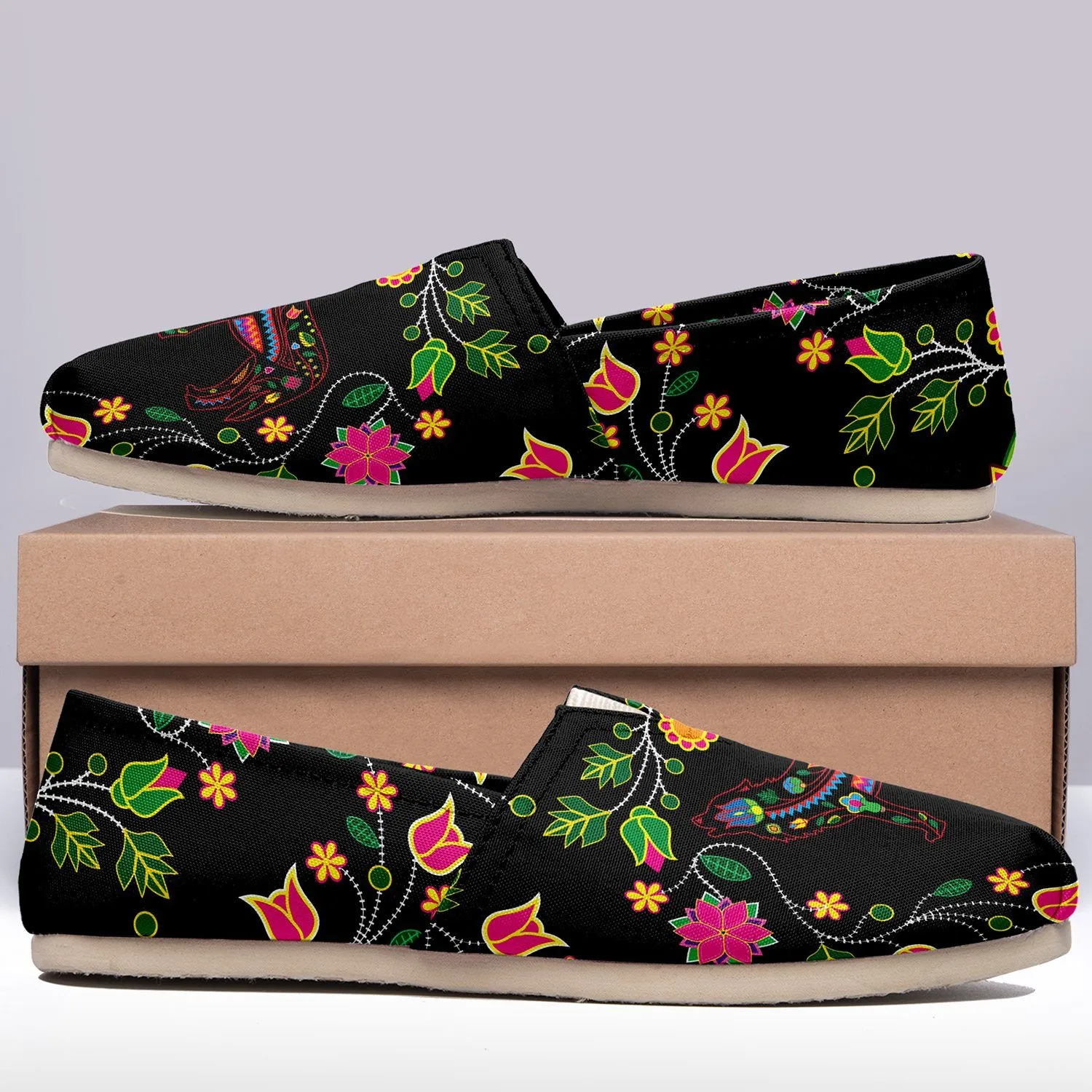 Floral Wolf Slip On