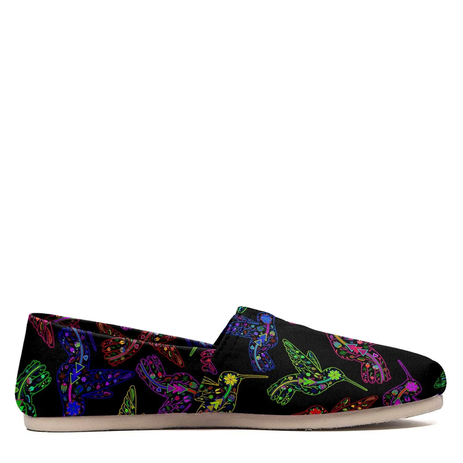 Neon Floral Hummingbirds Slip On
