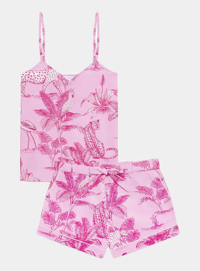 Pink Botanical Jungle Women's Cami Organic Cotton Short Set