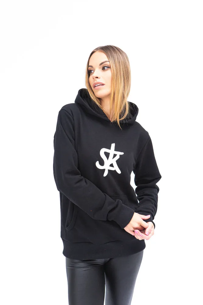 Sofa Killer warm black women hoodie with white SK logo